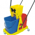 50LT ECONO DBL BUCKET ON CASTORS + WRINGER